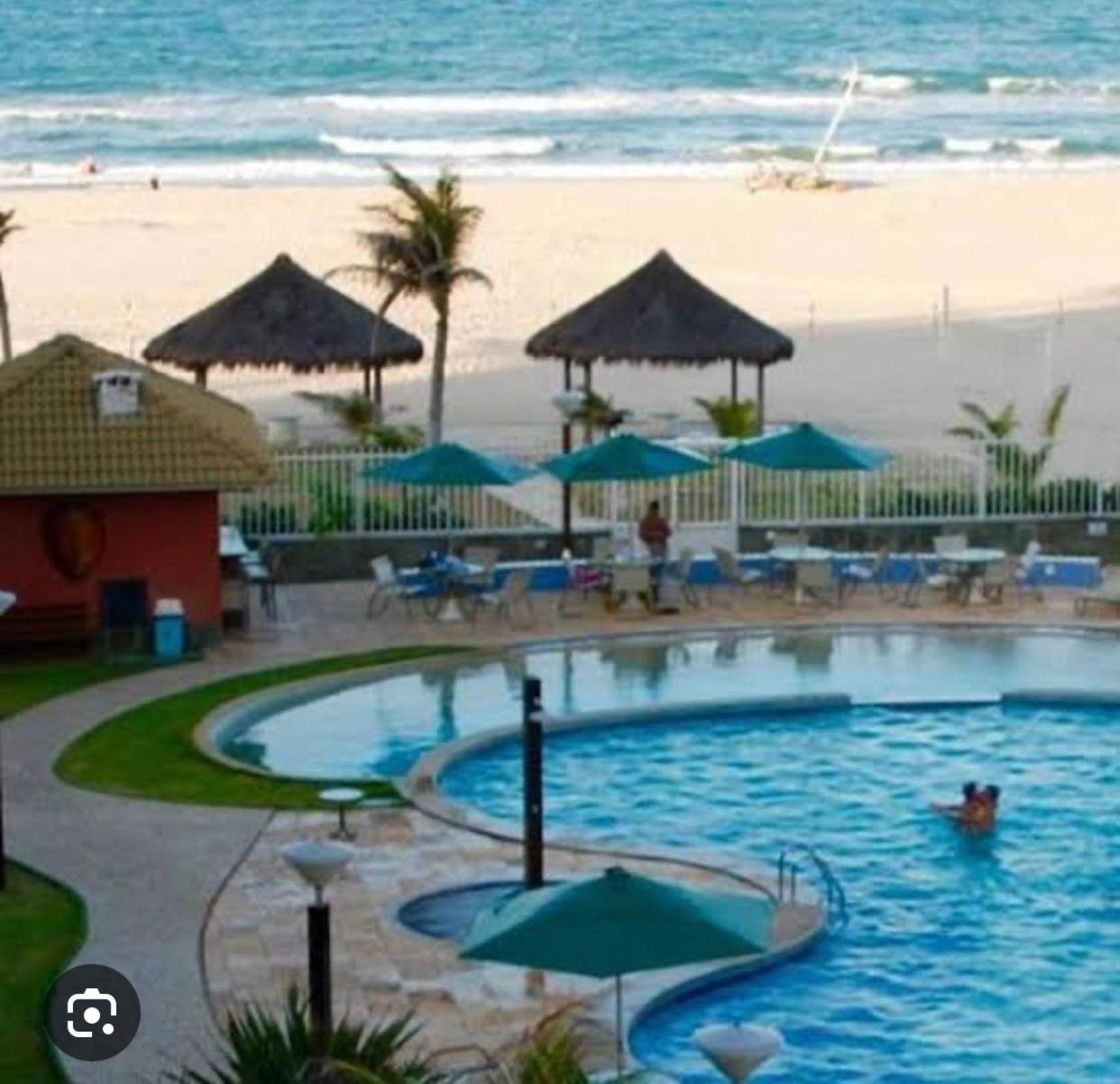 Apartamento Vista Total Do Mar Uma Cobertura A 400M Do Beach Park No Porto Das Dunas Aquiraz Condominio Terramaris Piscina Ampla Parque Infantil Sauna Estacionamento Privado Exterior photo